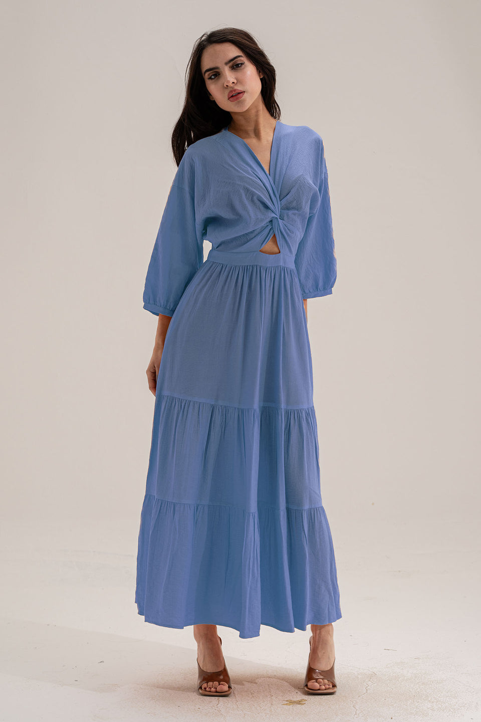 Blue Wrap Summer Dress