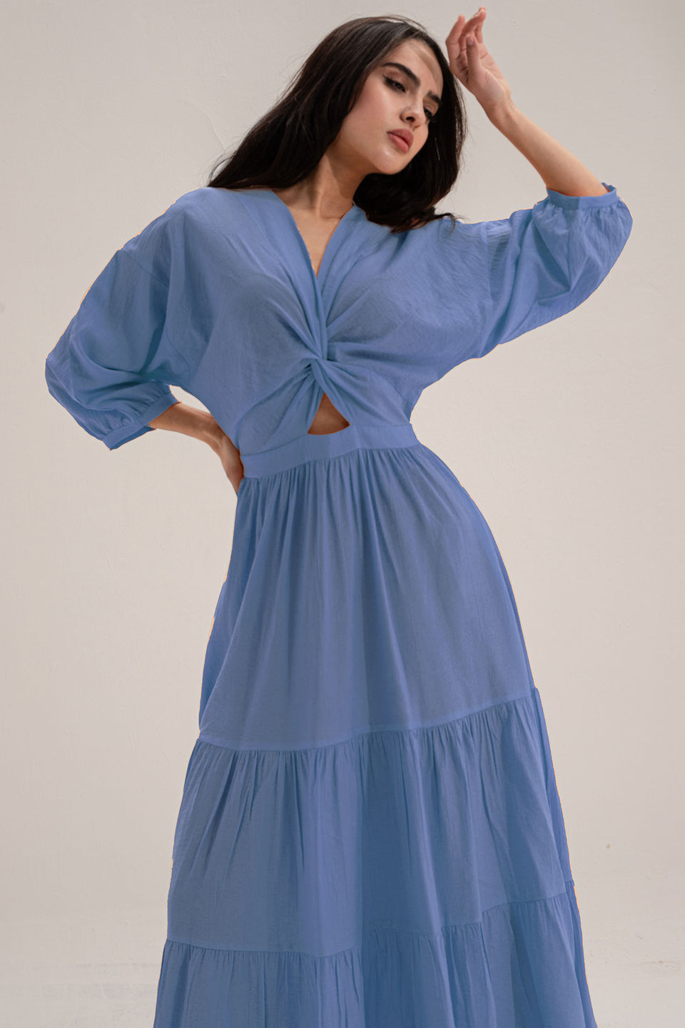 Blue Wrap Summer Dress