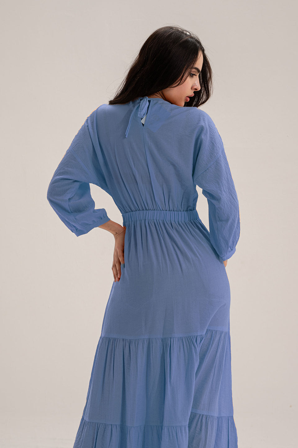 Blue Wrap Summer Dress