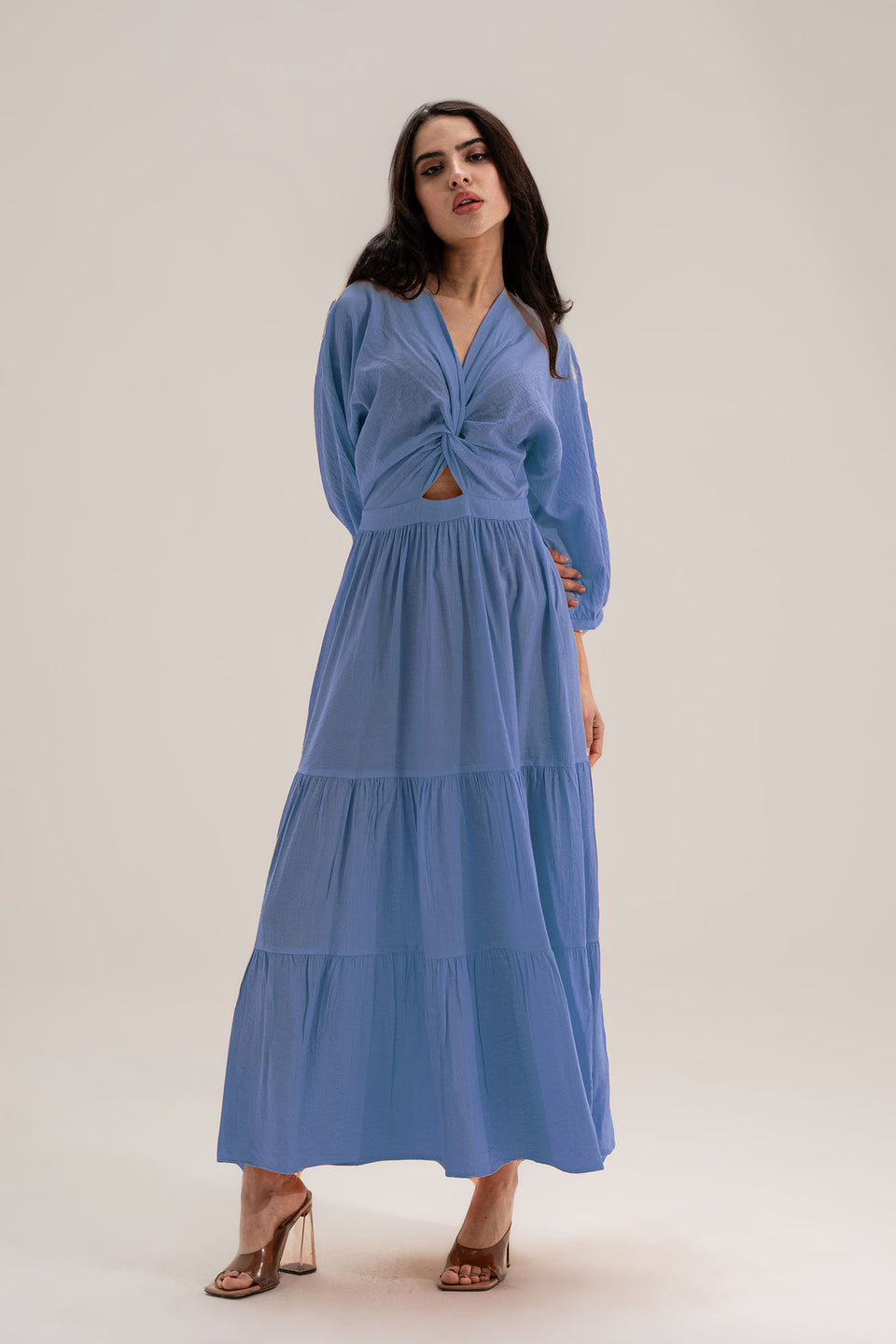 Blue Wrap Summer Dress