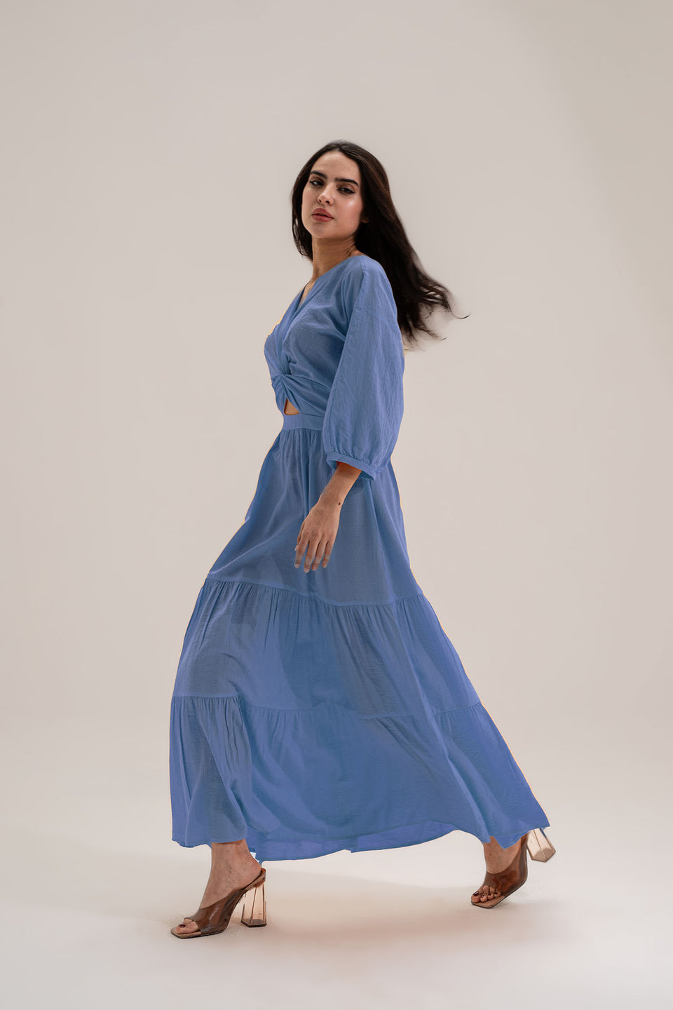 Blue Wrap Summer Dress