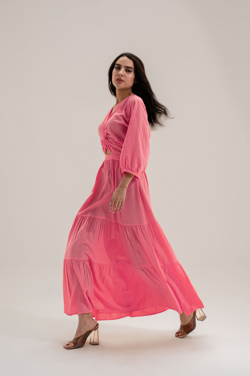 Pink Wrap Summer Dress