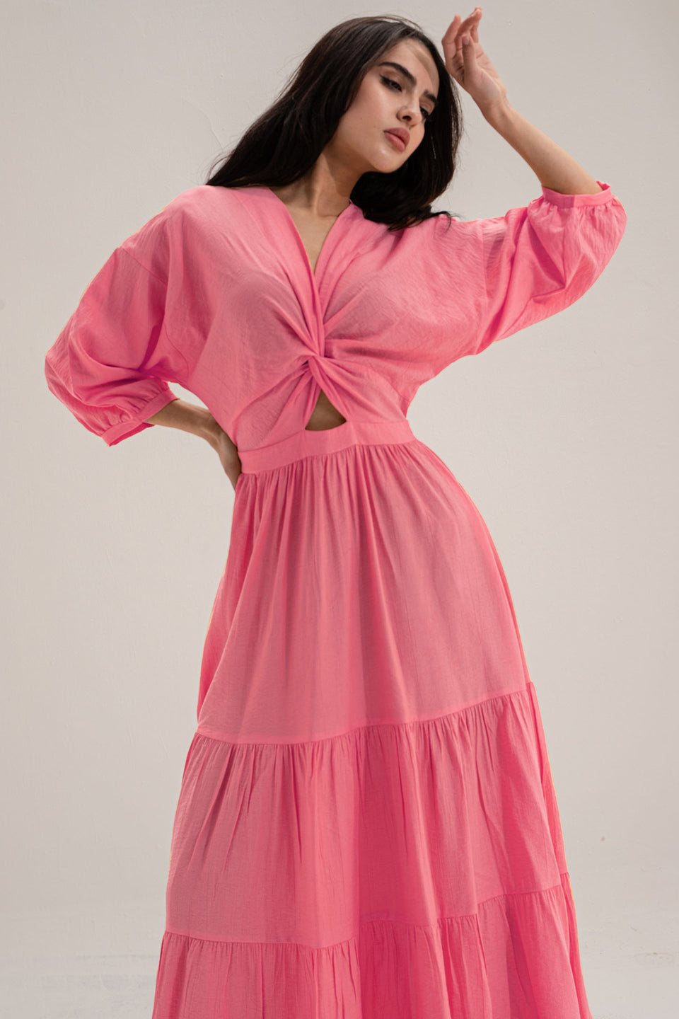 Pink Wrap Summer Dress