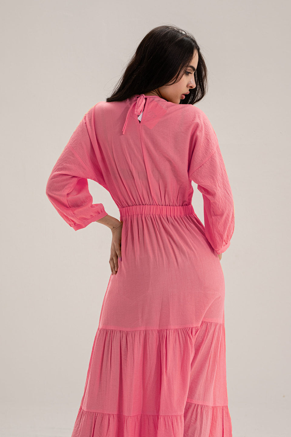 Pink Wrap Summer Dress