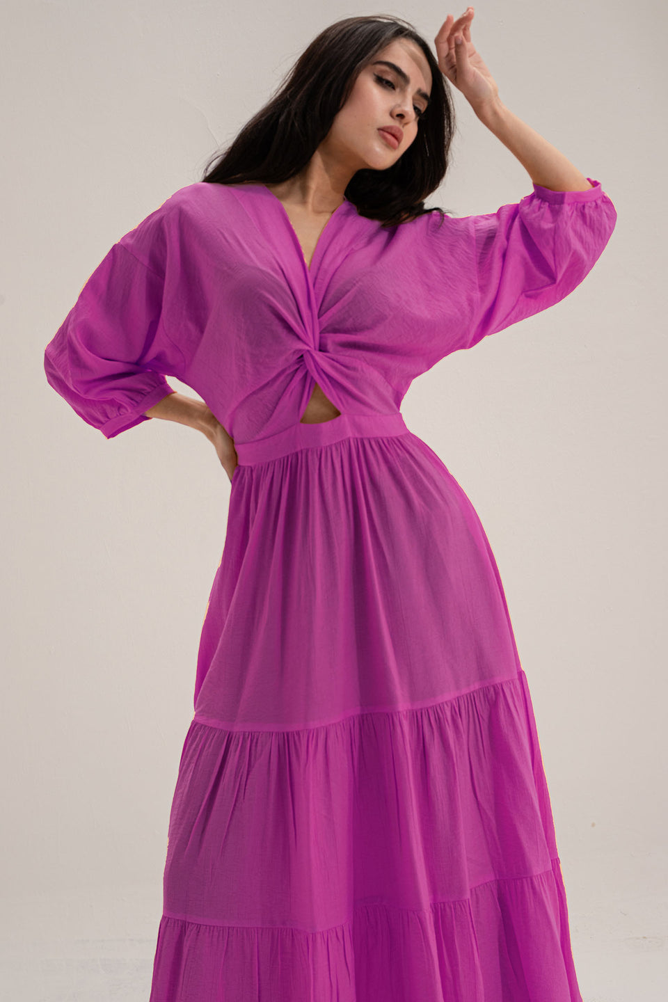 Purple Wrap Summer Dress