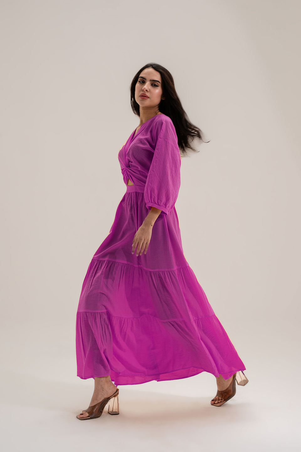 Purple Wrap Summer Dress