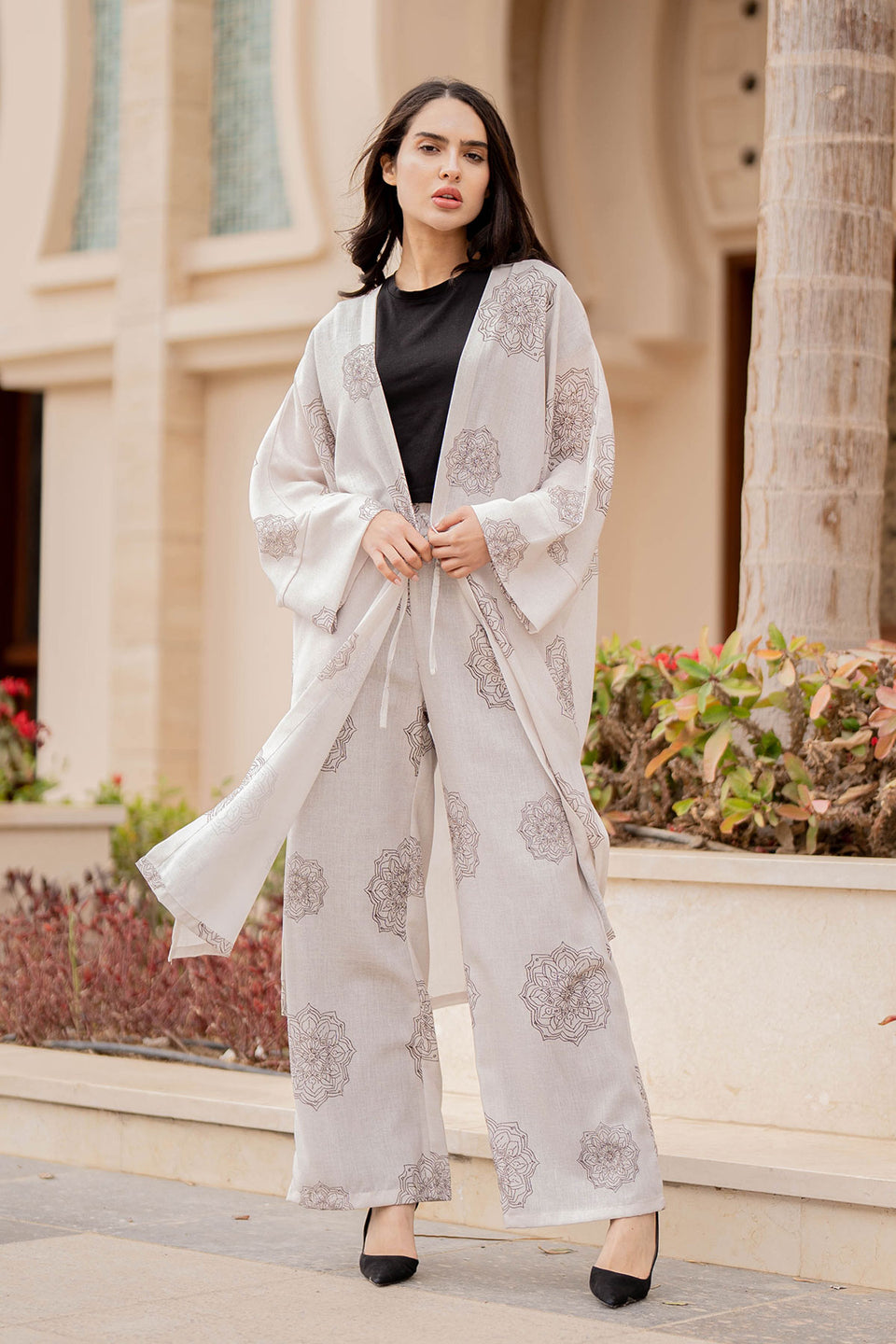 Brown Printed Modest Set