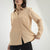 Camel Long Sleeves Satin Shirt