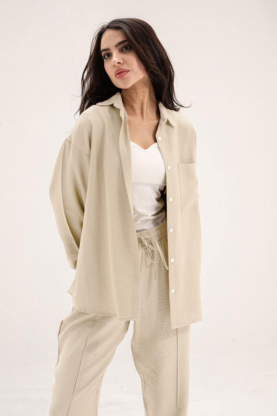 Beige Linen Comfort Set