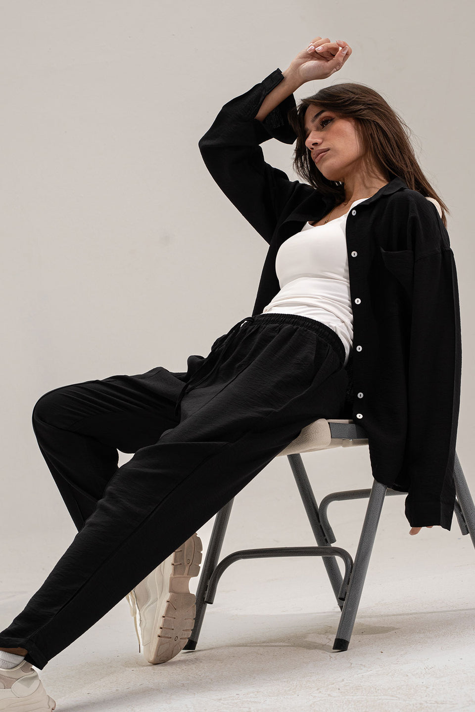 Black Linen Comfort Set