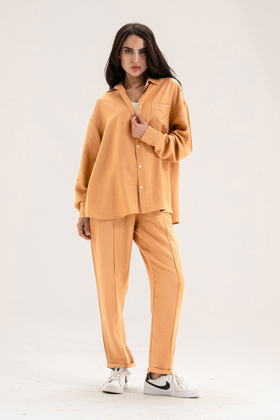 Orange Linen Comfort Set