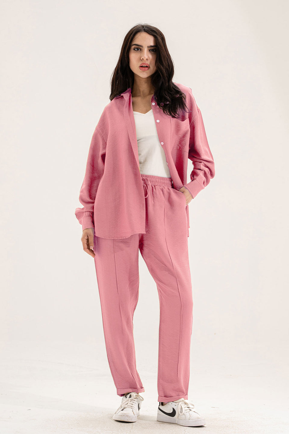 Pink Linen Comfort Set