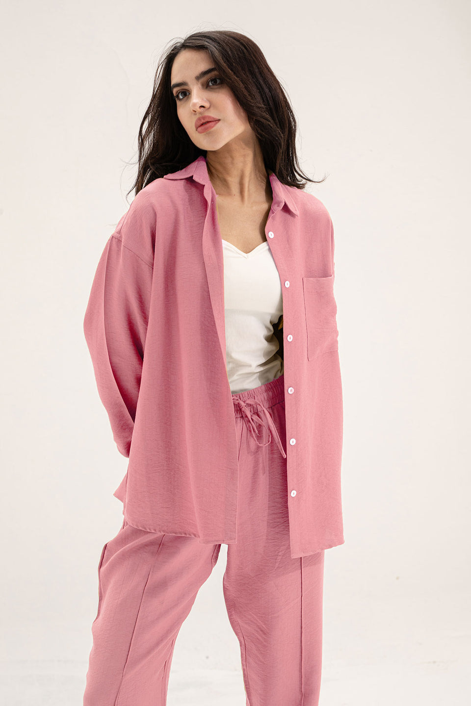 Pink Linen Comfort Set