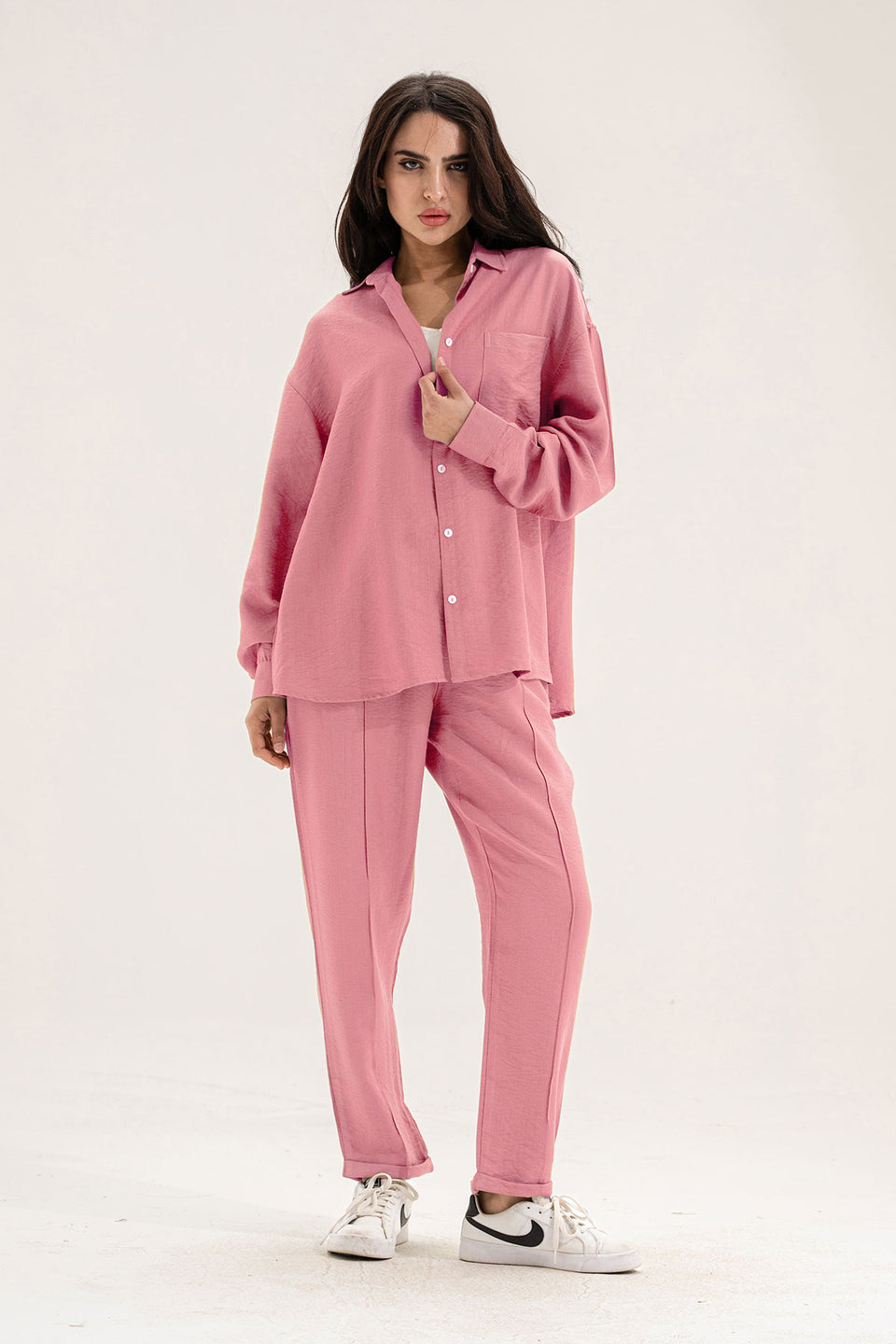 Pink Linen Comfort Set