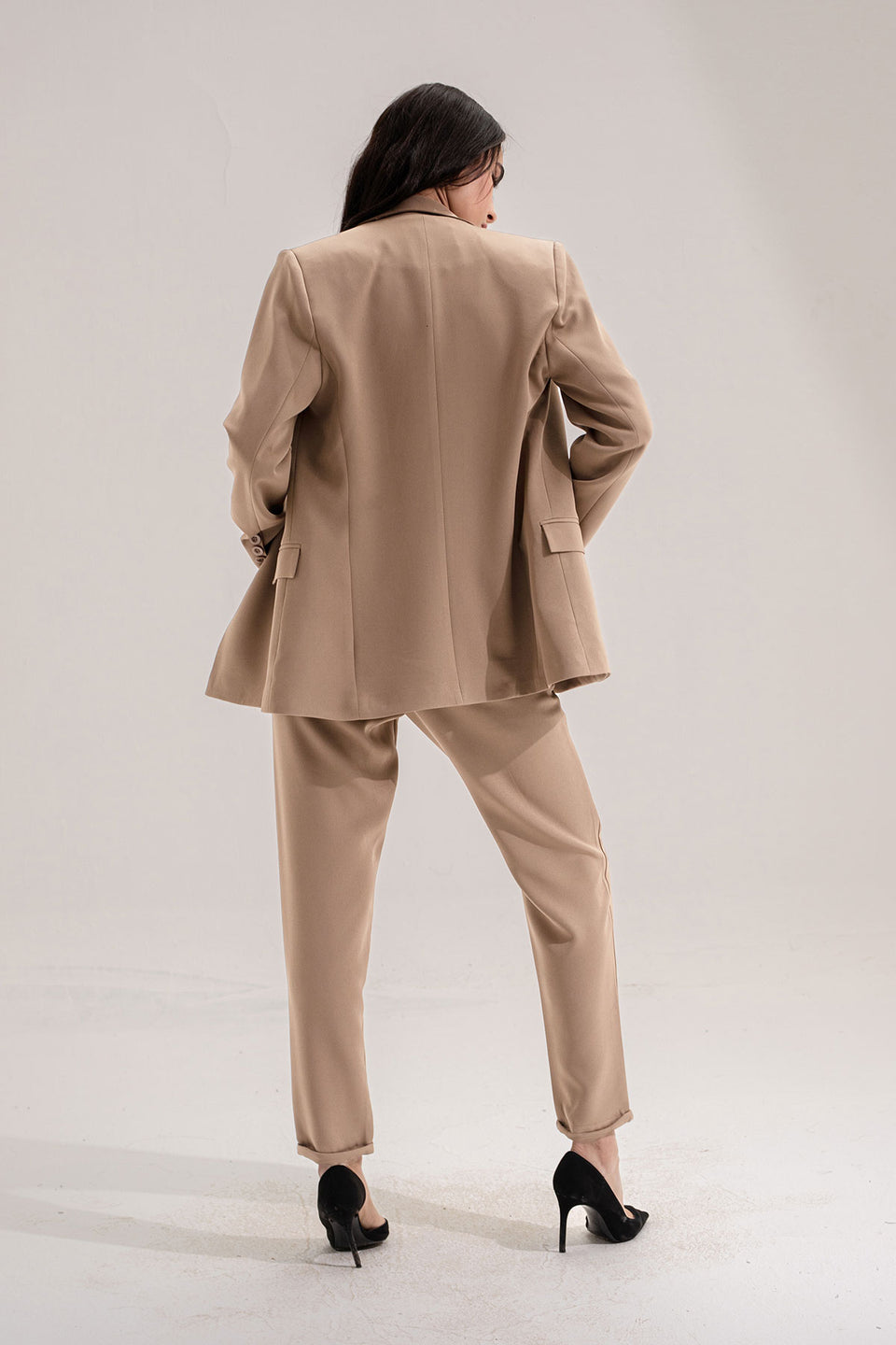 Beige Modern Fit Formal Blazer