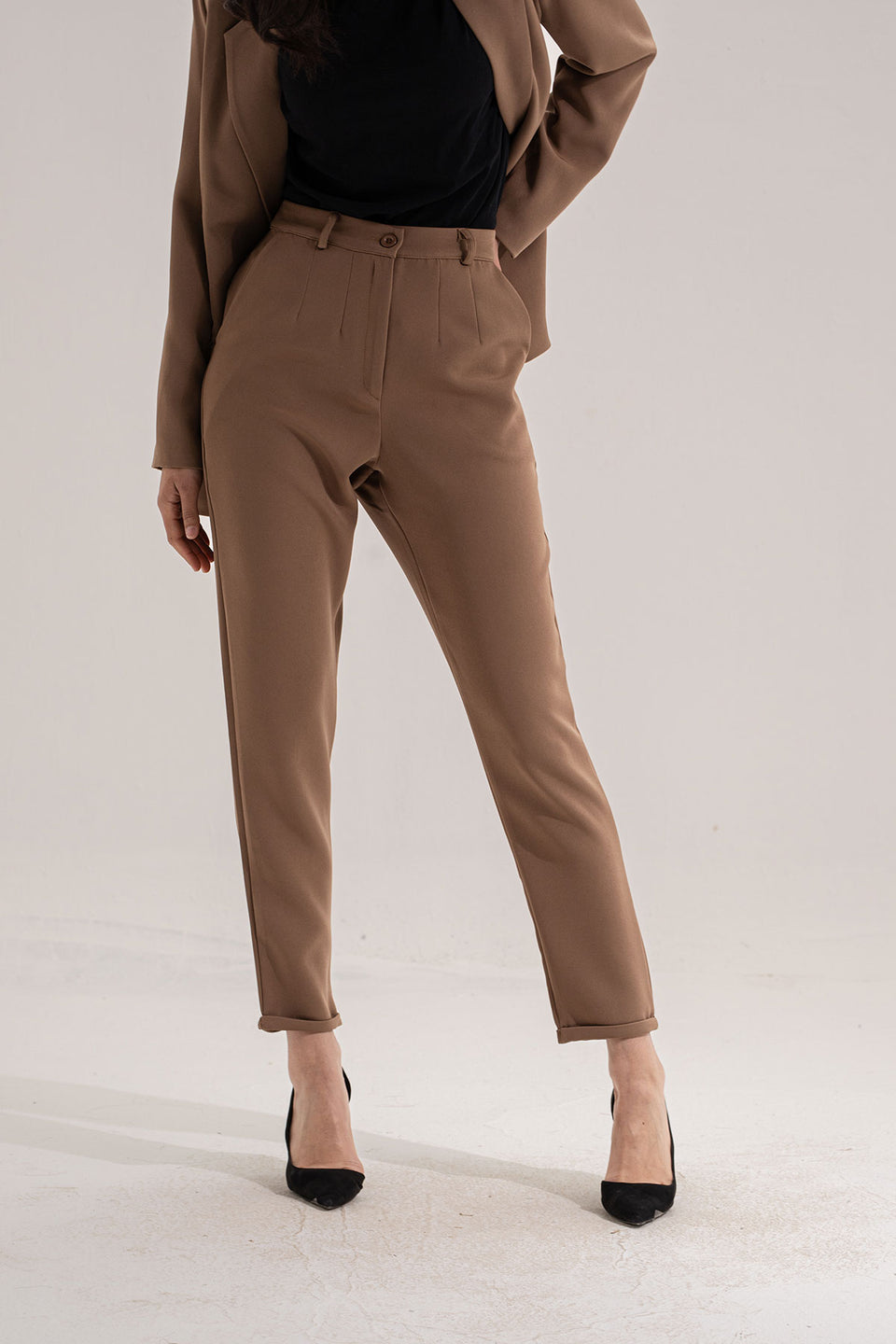 Brown Modern Fit Formal Pants