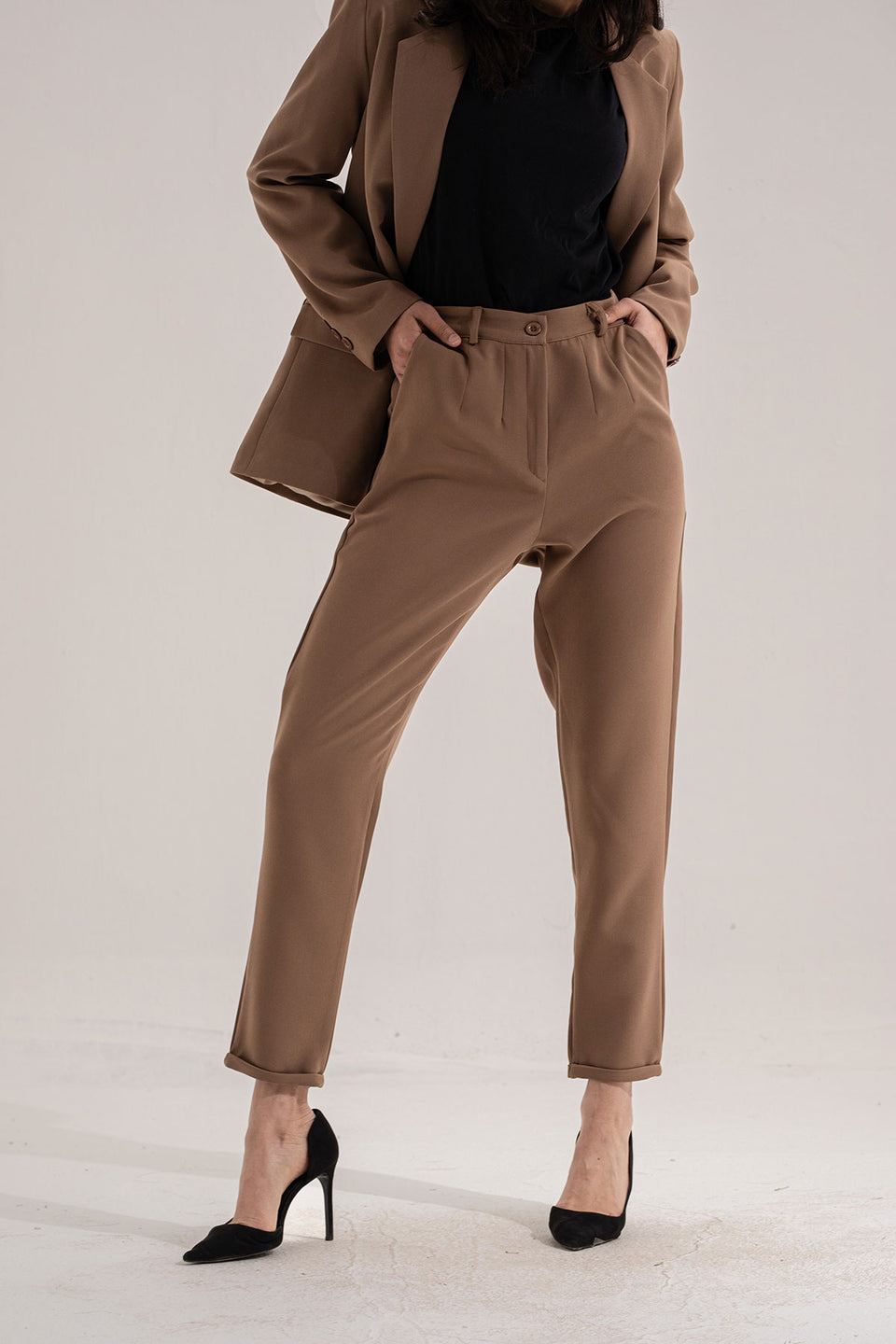 Brown Modern Fit Formal Pants
