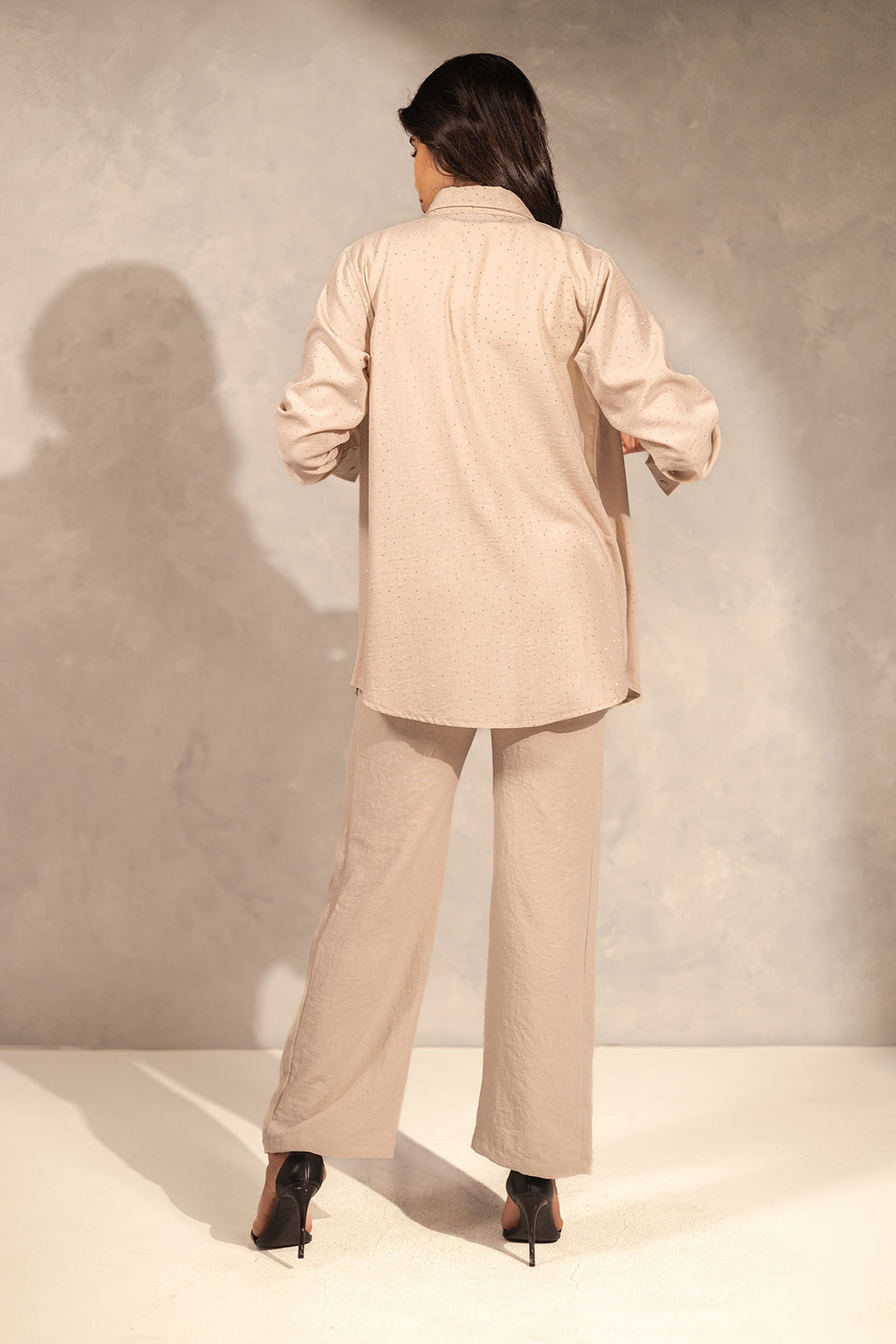 Beige Glitter Summer Shirt