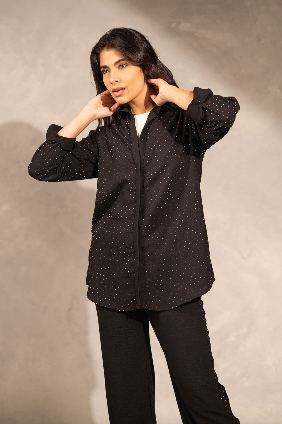 Black Glitter Summer Shirt