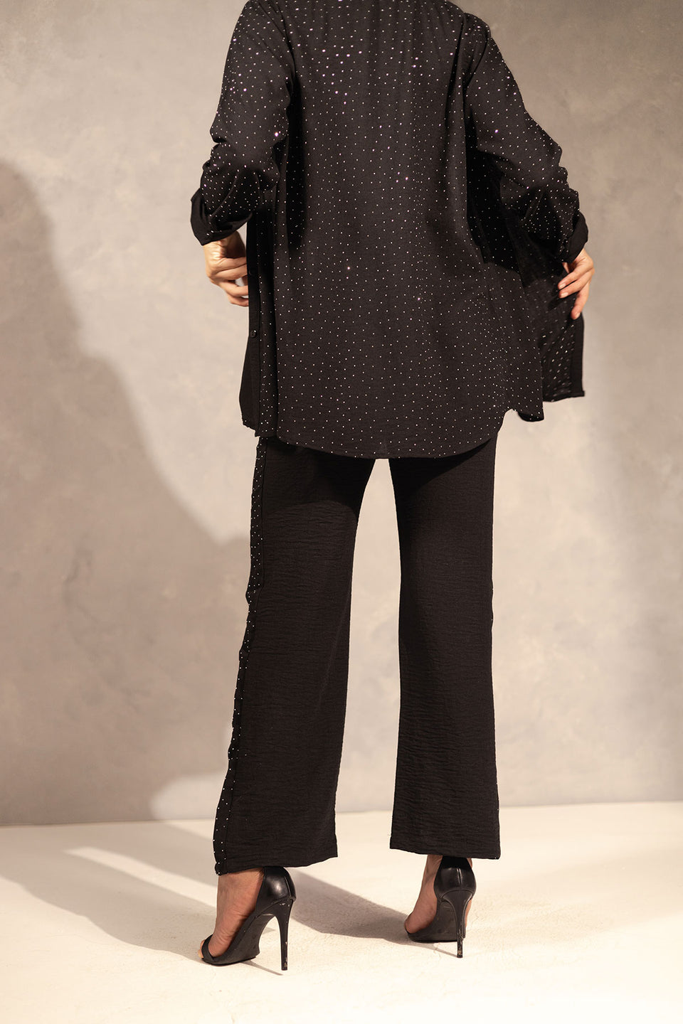 Black Glitter Summer Pants