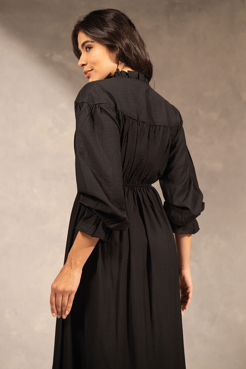 Black Ruffles Summer Dress