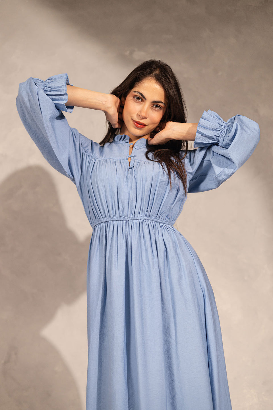 Blue Ruffles Summer Dress