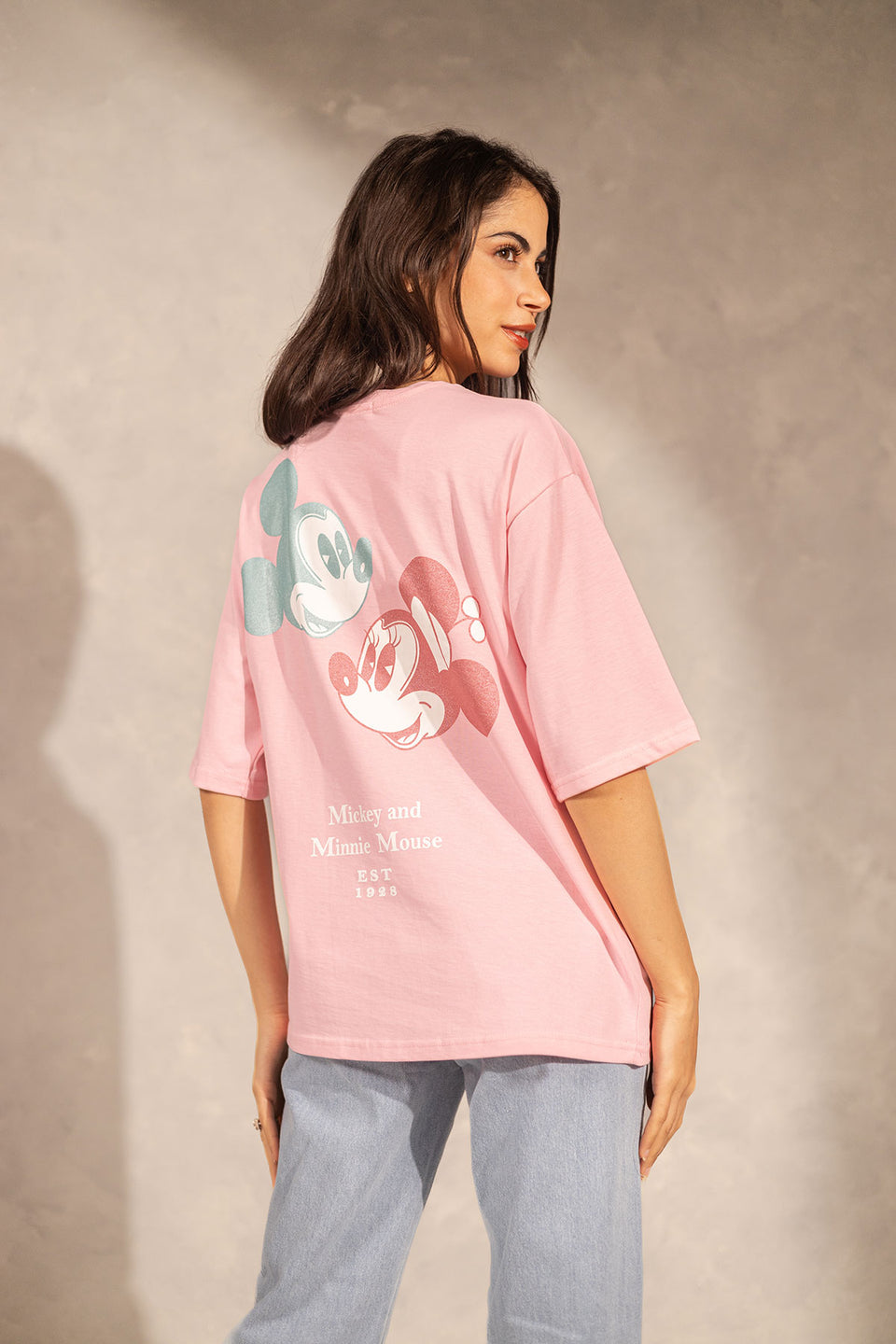 Pink Printed Oversize T-shirt