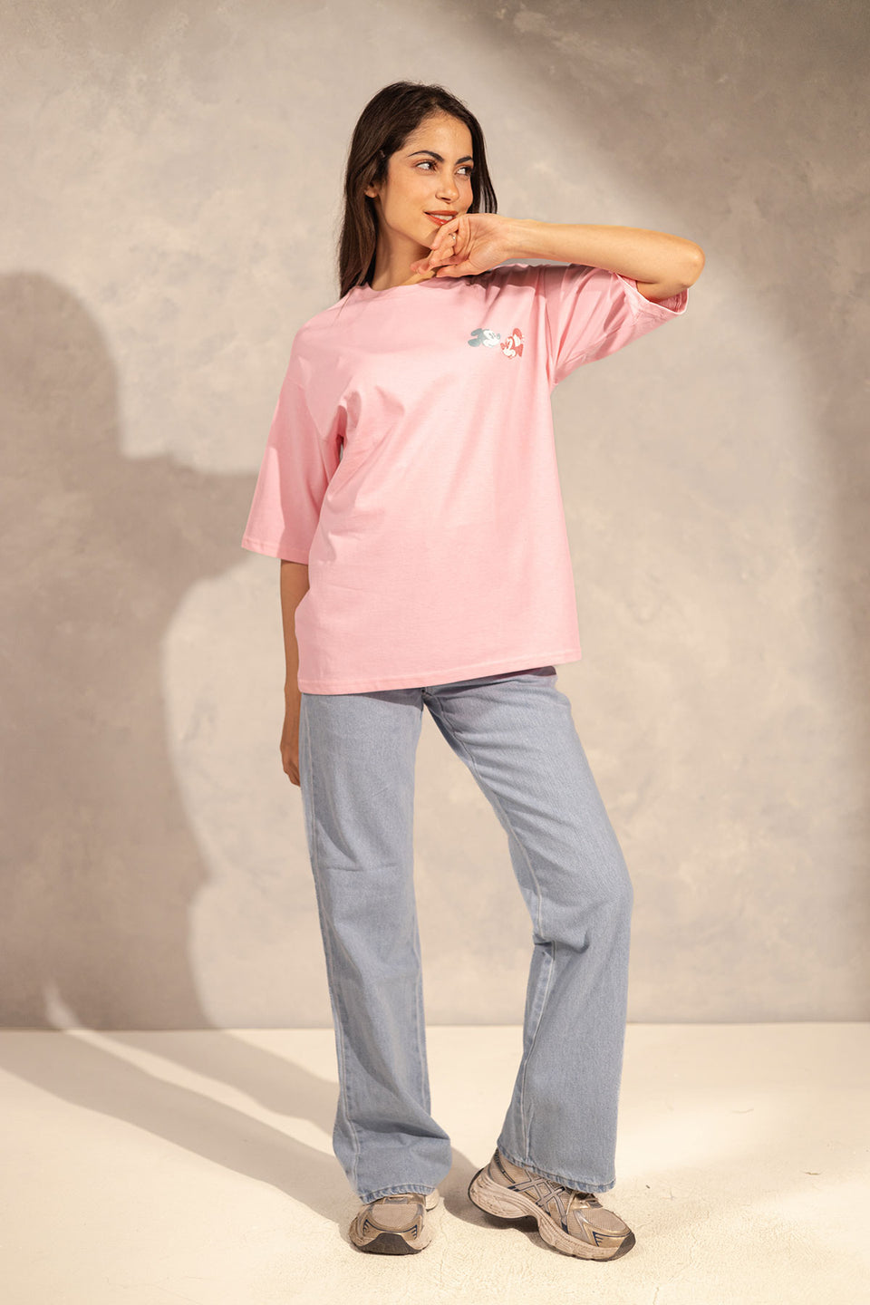 Pink Printed Oversize T-shirt