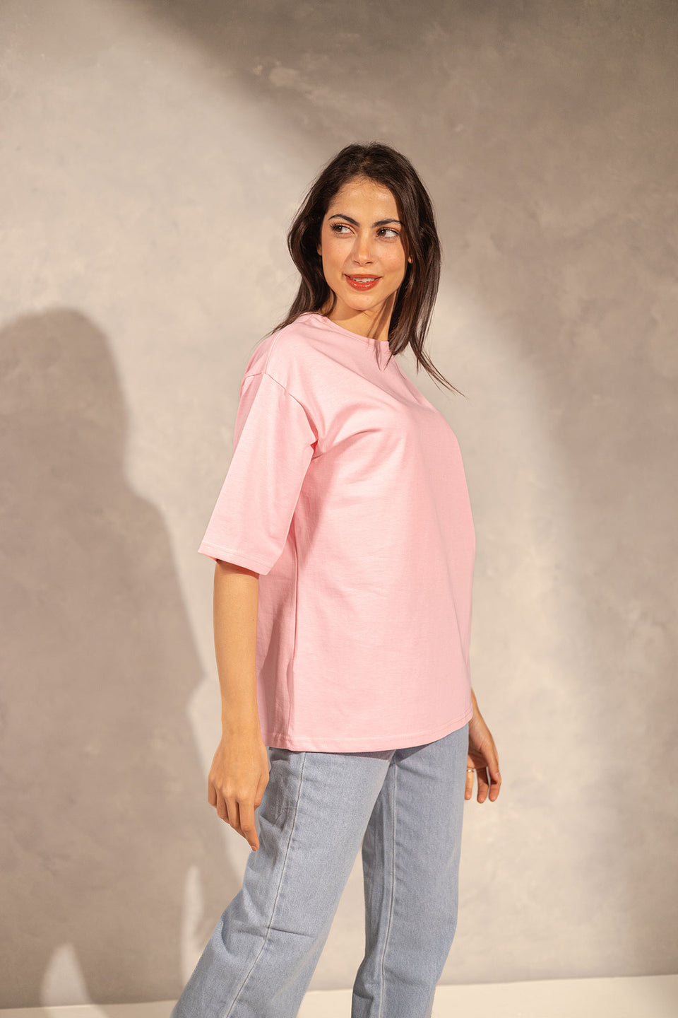 Pink Printed Oversize T-shirt