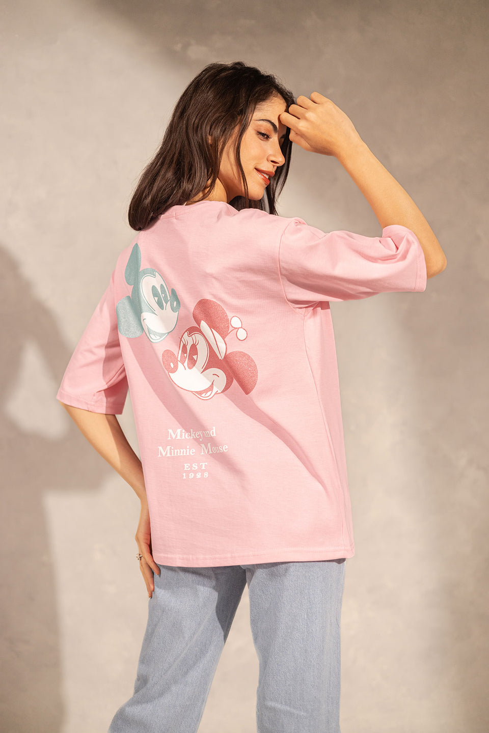 Pink Printed Oversize T-shirt