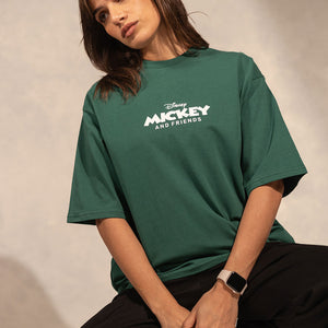 Green Oversize Printed T-Shirt