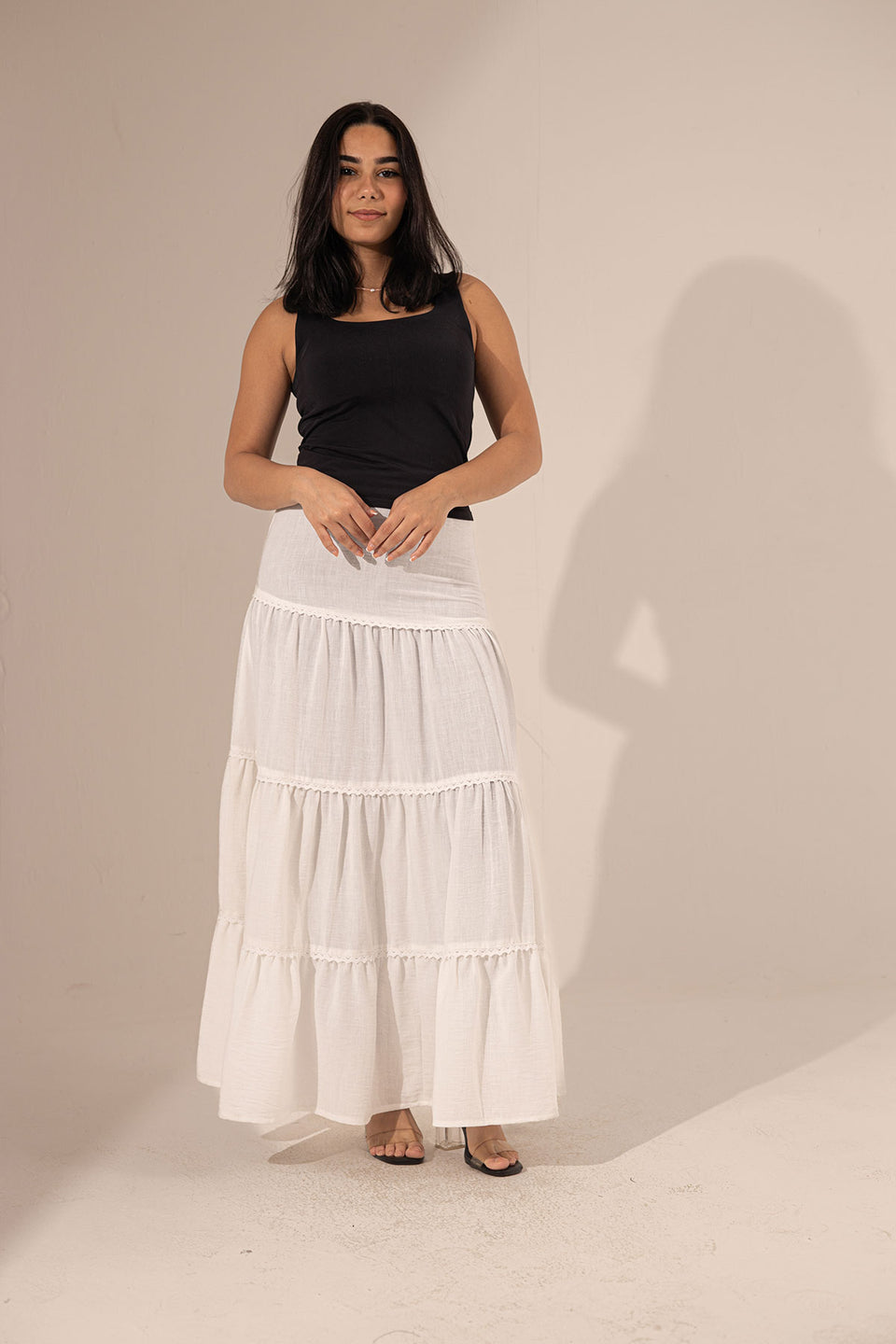 White Comfort Summer Skirt