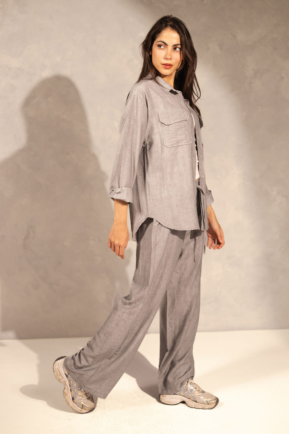 Grey Summer Shades Linen Set