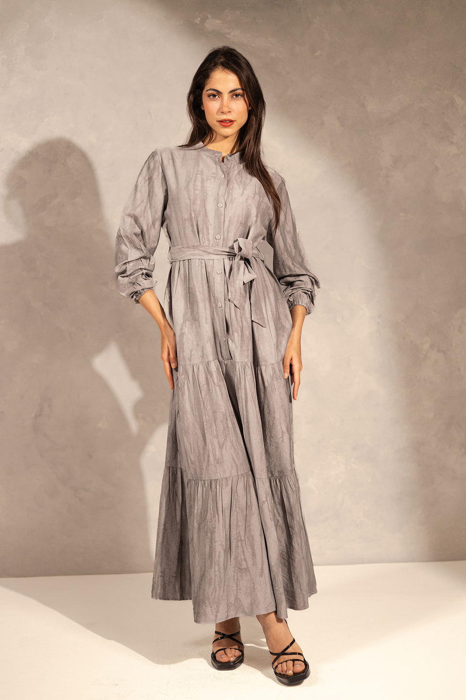 Grey Summer Shades Linen Dress