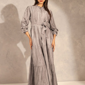 Grey Summer Shades Linen Dress