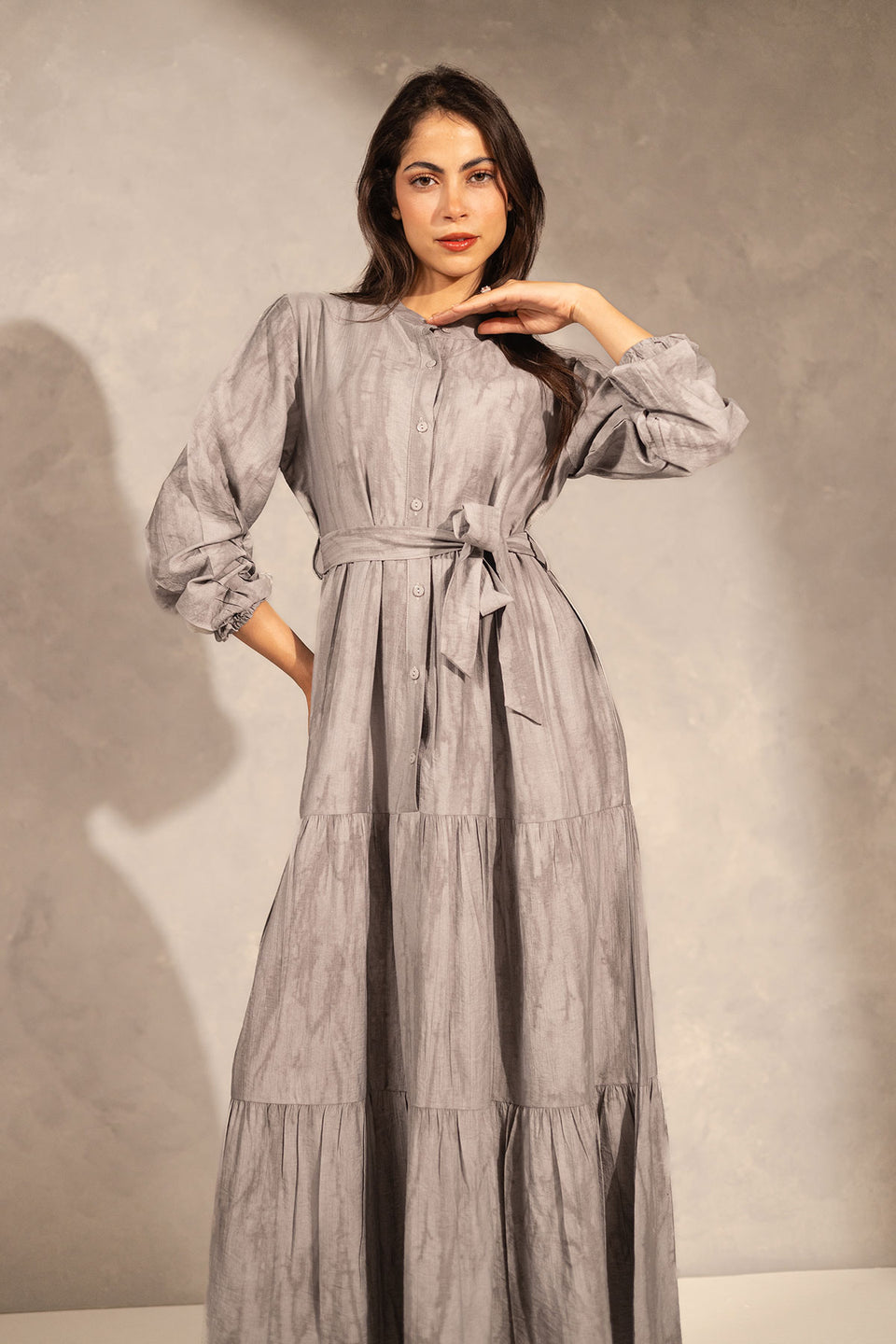 Grey Summer Shades Linen Dress