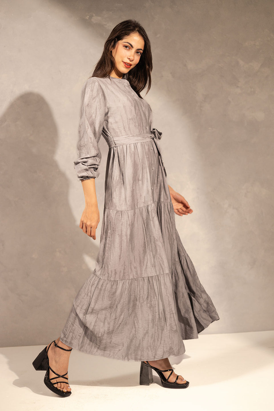Grey Summer Shades Linen Dress