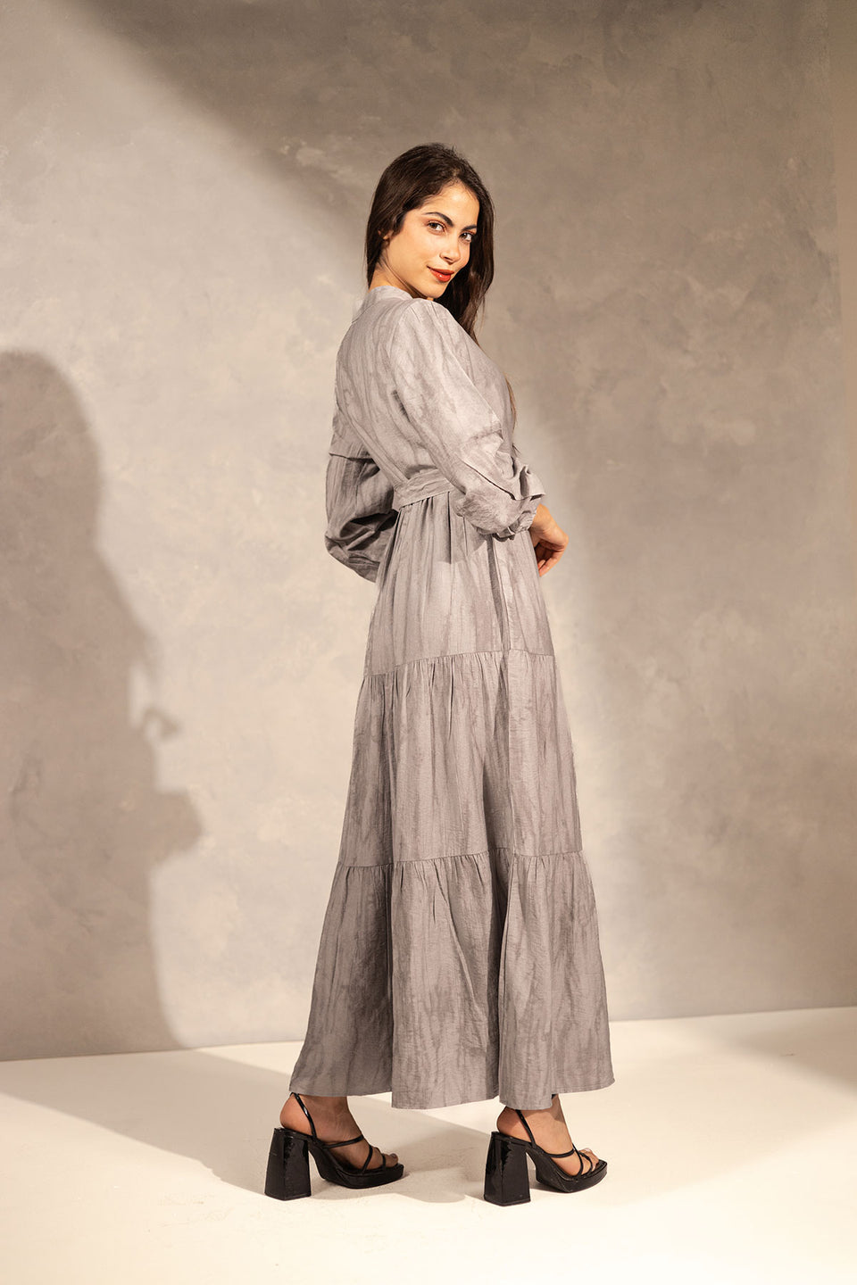 Grey Summer Shades Linen Dress