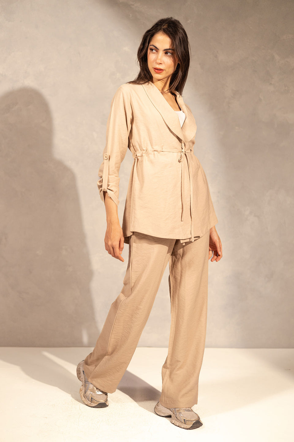 Beige Chic Tied Summer Set