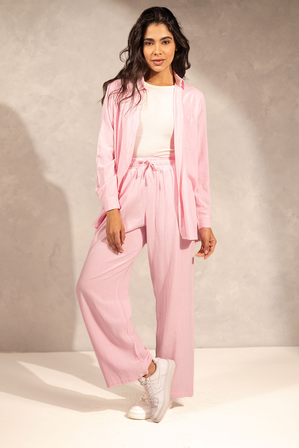 Pink Oversize Comfort Linen Set
