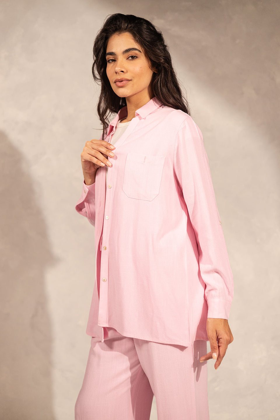 Pink Oversize Comfort Linen Set