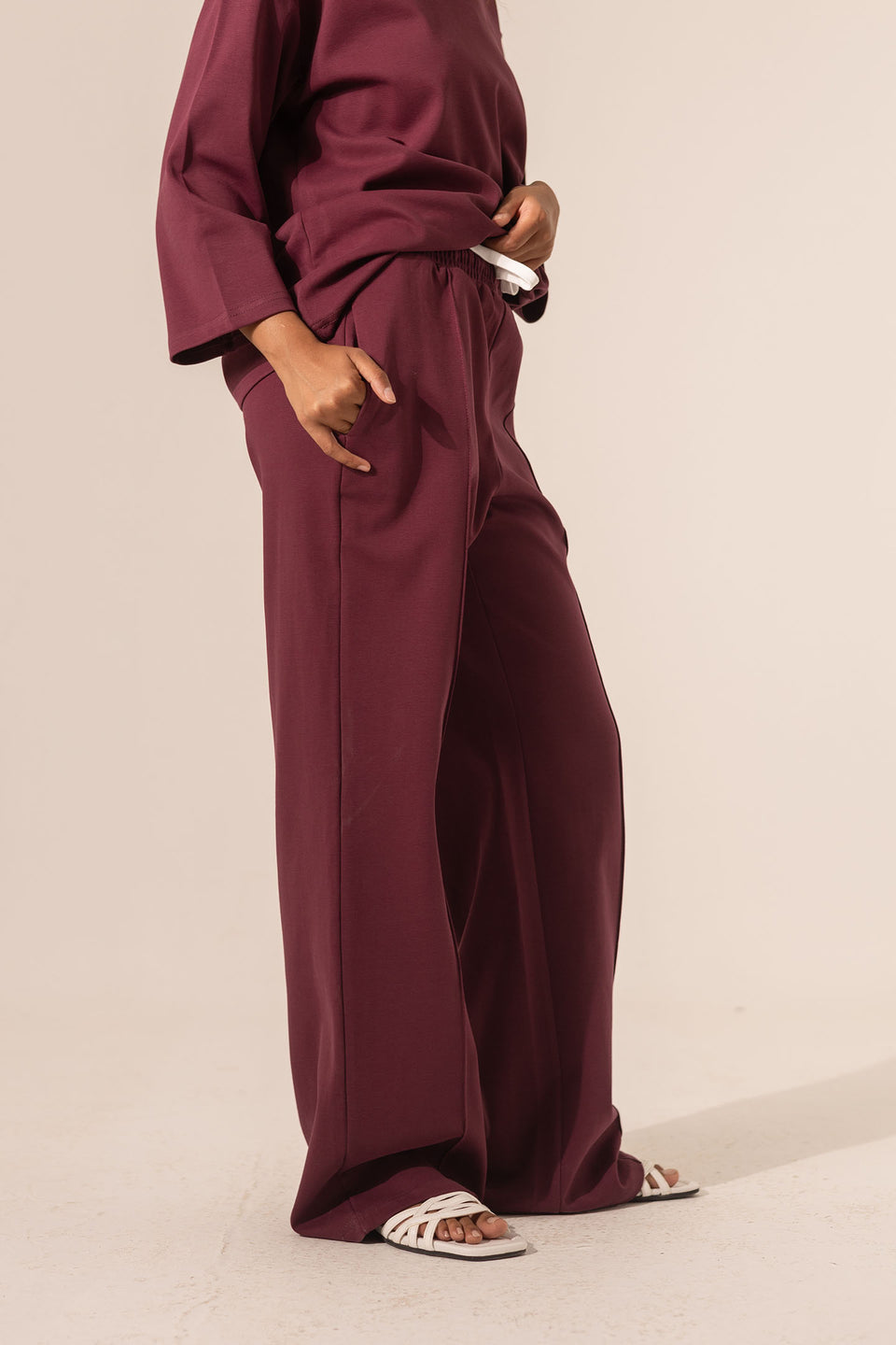 Burgundy Comfort Summer Pants