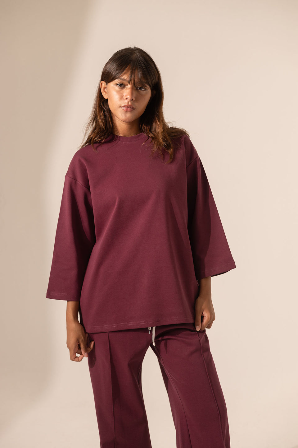 Burgundy Comfort Summer T-shirt