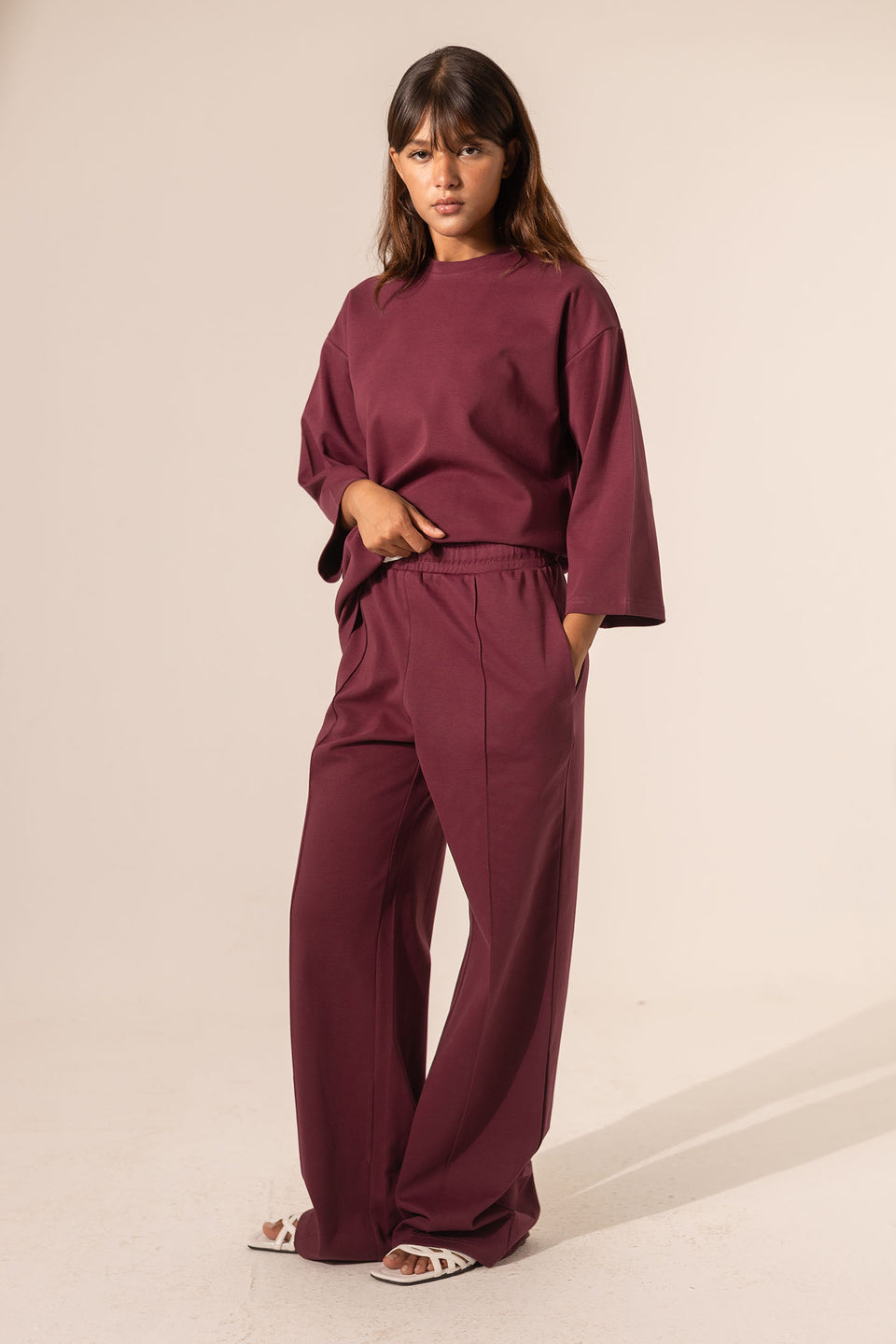 تيشيرت صيفي مريح – خمري