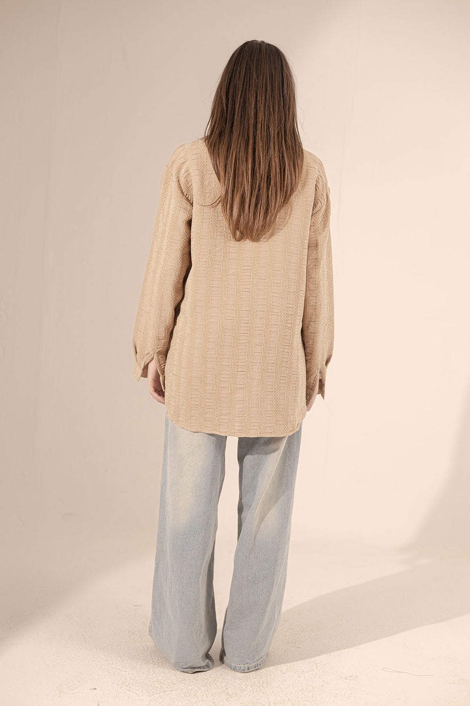Beige Patterned Comfort Shirt