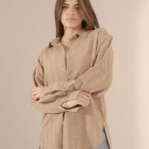 Coffe Patterned Comfort Shirt