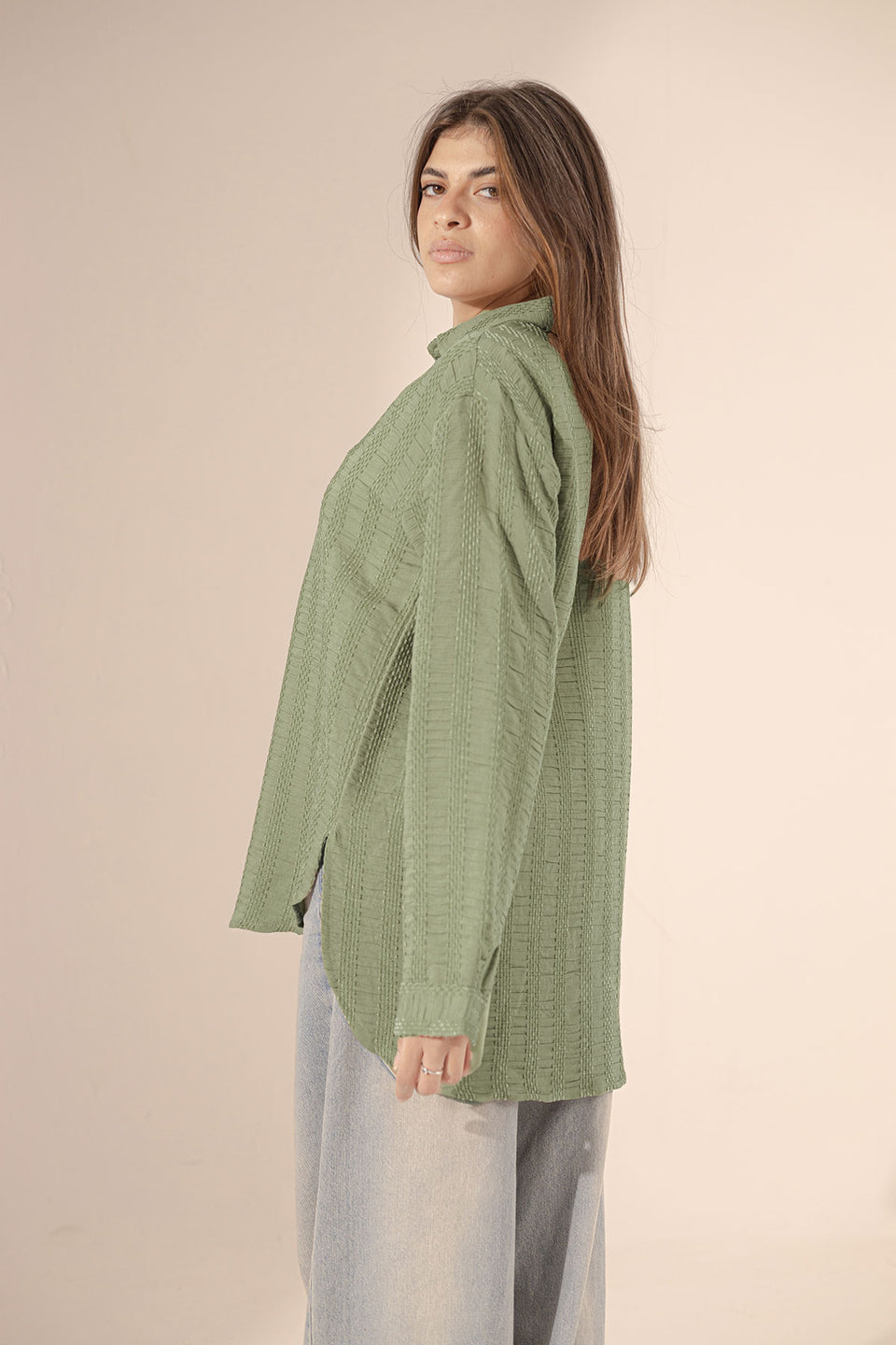 Olive Patterned Comfort Shirt