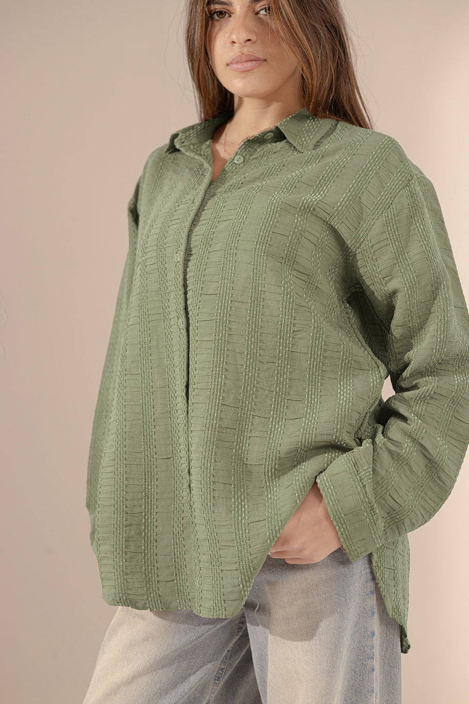Olive Patterned Comfort Shirt