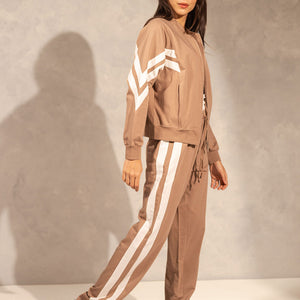 Beige Summer Zipper Comfort Set