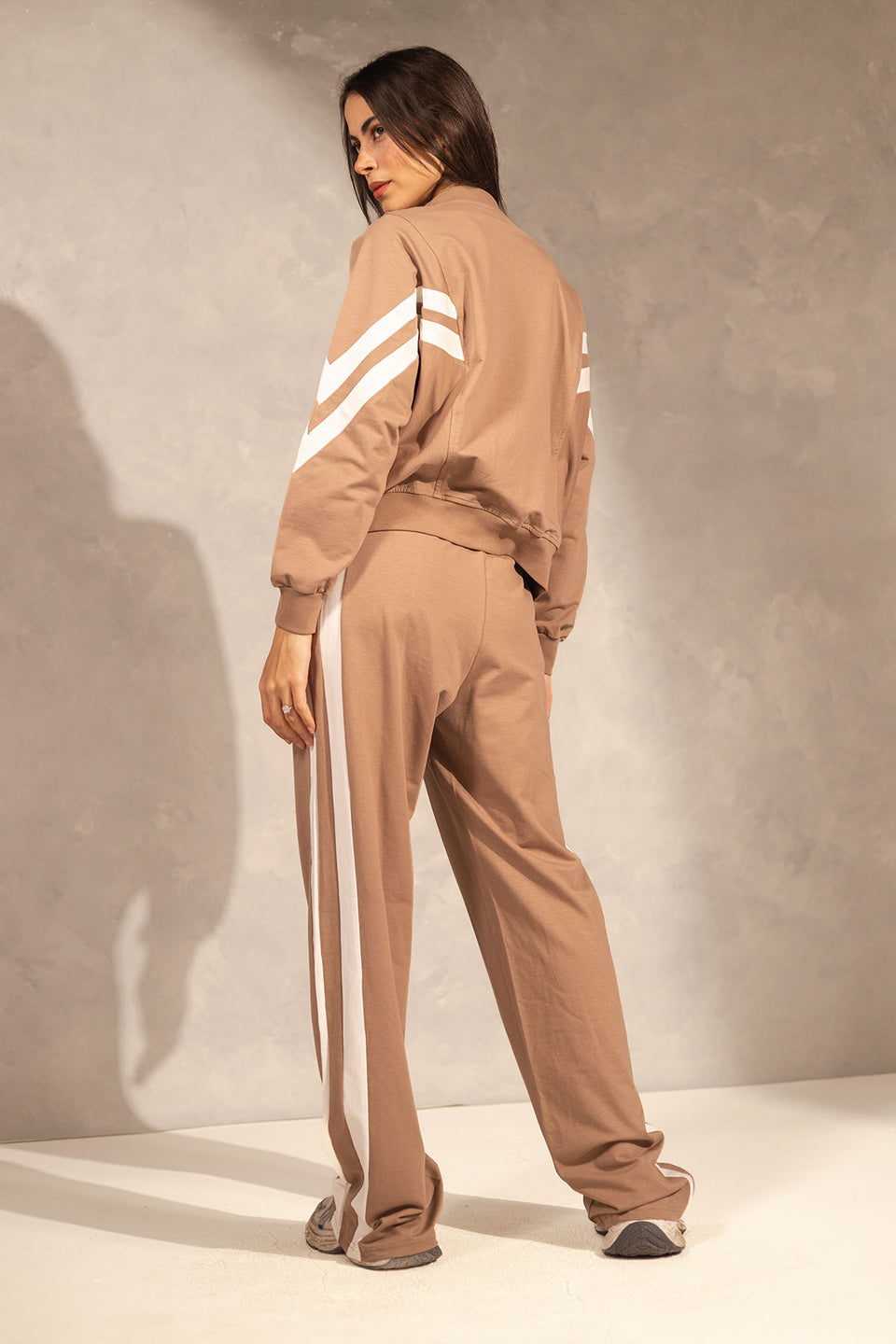 Beige Summer Zipper Comfort Set